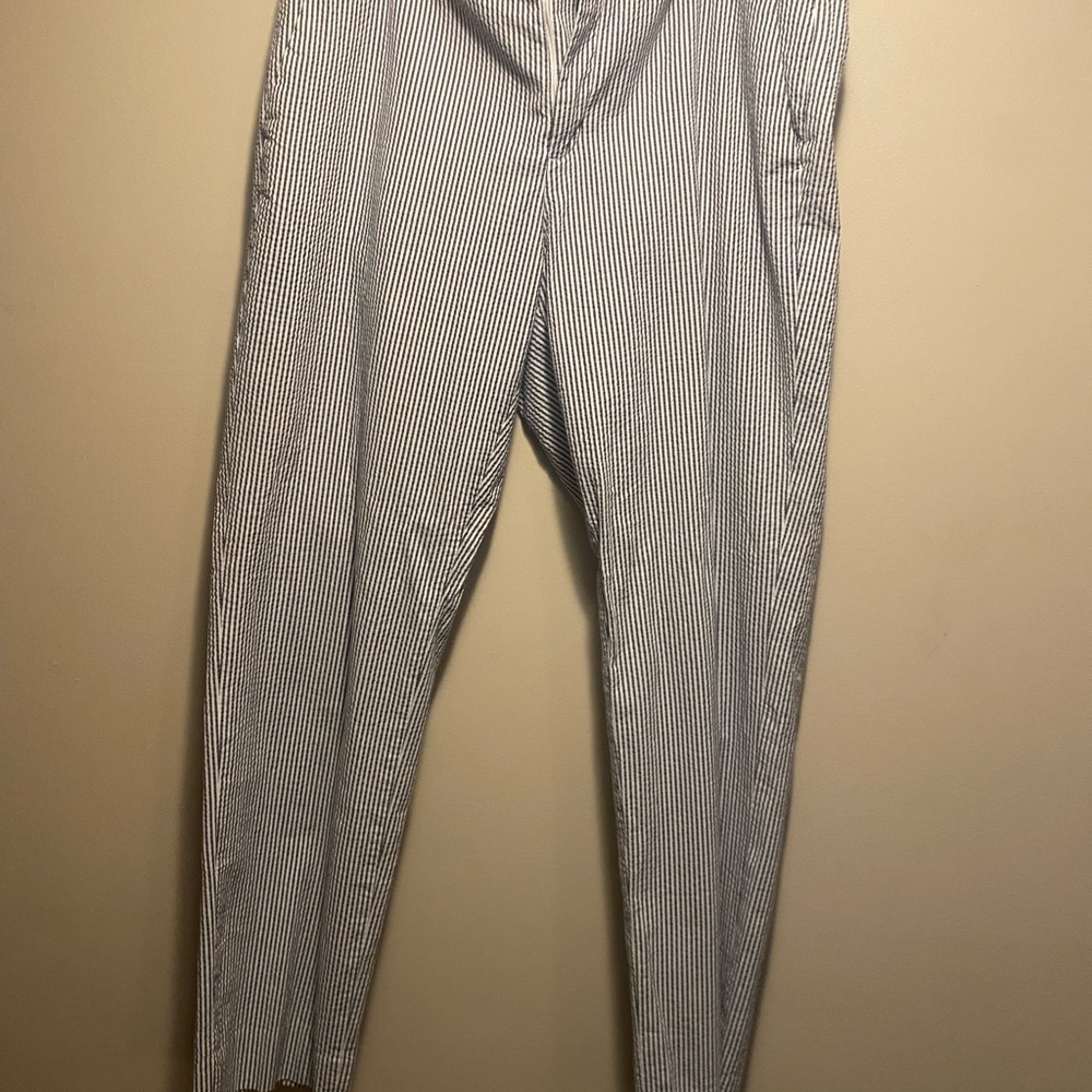 Blue seersucker slacks